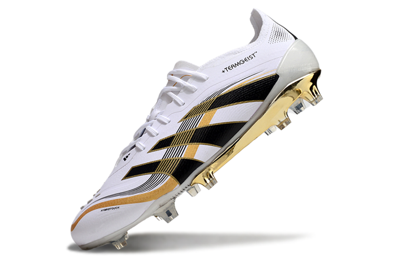 Adidas Predator Elite 25 FG Firm Ground Soccer Cleats - White/Black/Gold