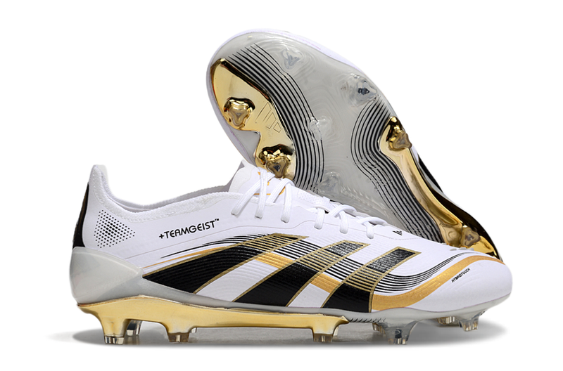 Adidas Predator Elite 25 FG Firm Ground Soccer Cleats - White/Black/Gold