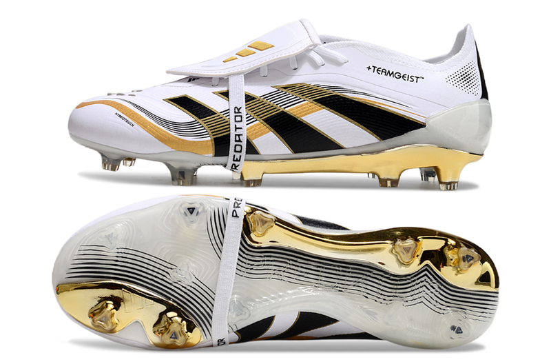 Adidas Predator Elite 25 FG Firm Ground Soccer Cleats - WHITE/GOLD/BLACK