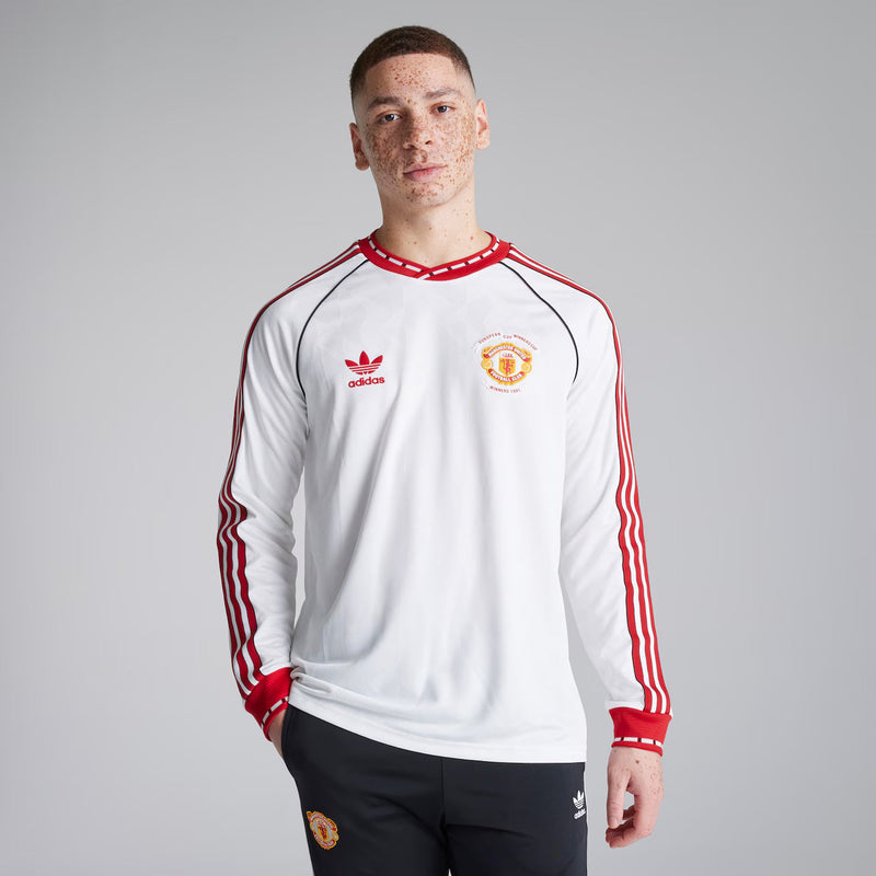Manchester United Bring Back 1991 Away Long Sleeve Jersey White
