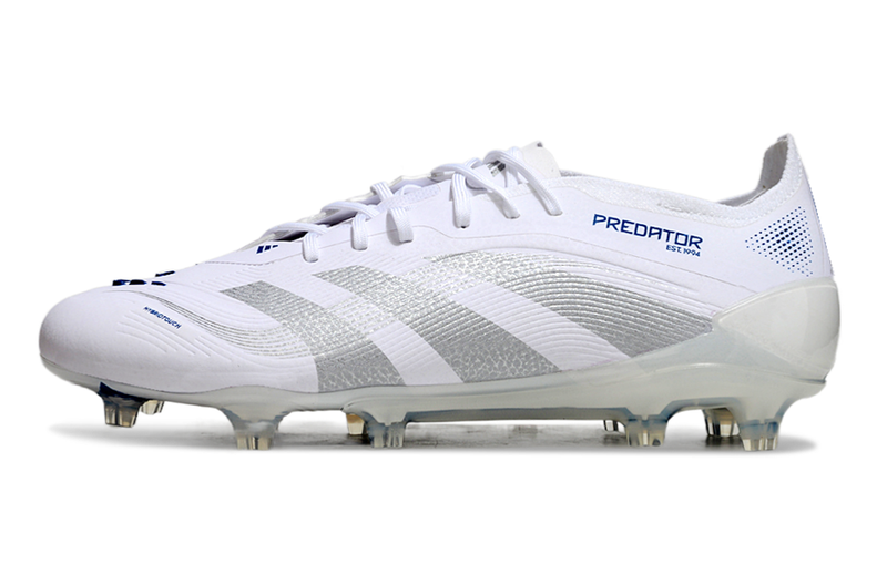 Adidas Predator Elite 25 FG Firm Ground Soccer Cleats - White/BLUE/SILVER