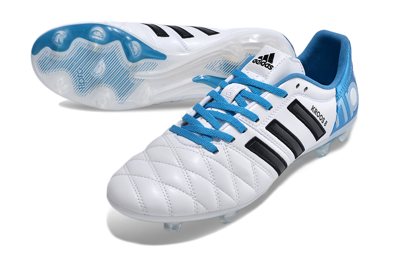 11Pro Kroos Firm Ground Cleats- WHITE/BLUE