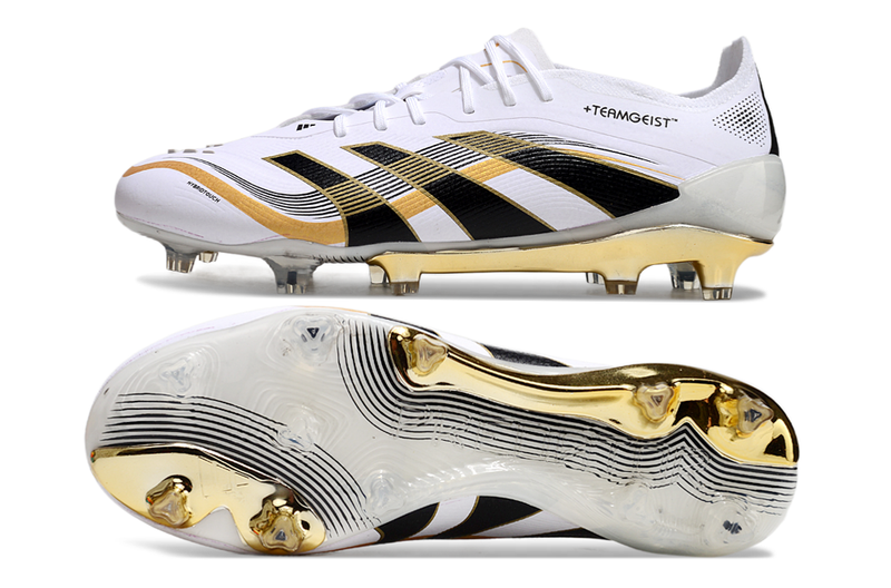 Adidas Predator Elite 25 FG Firm Ground Soccer Cleats - White/Black/Gold