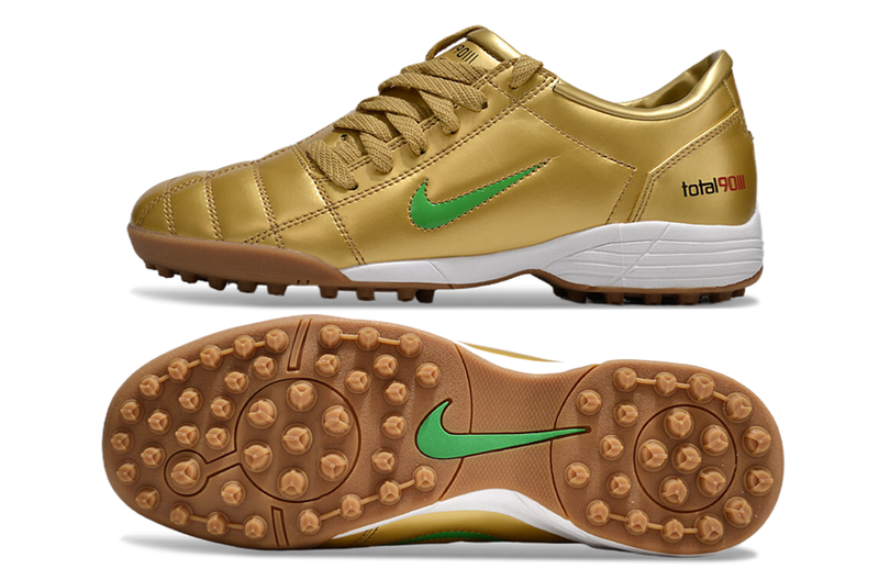 Nike Total 90 III T90 TF Turf Soccer Cleats - Gold Metalic/green