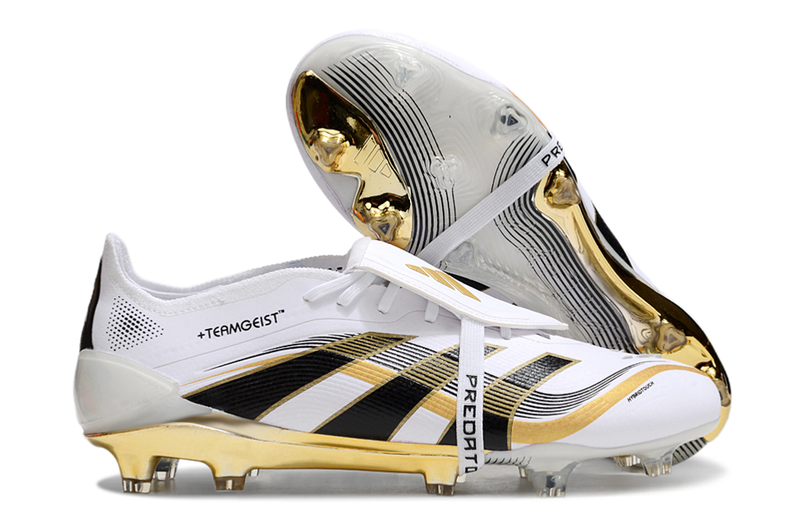 Adidas Predator Elite 25 FG Firm Ground Soccer Cleats - WHITE/GOLD/BLACK