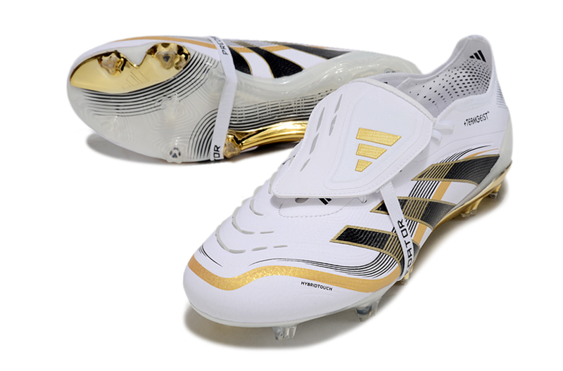 Adidas Predator Elite 25 FG Firm Ground Soccer Cleats - WHITE/GOLD/BLACK