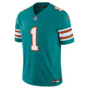 NFL Miami Dolphins Acqua Nike Limited Jersey Tua Tagovailoa 1 Ciano Masculina