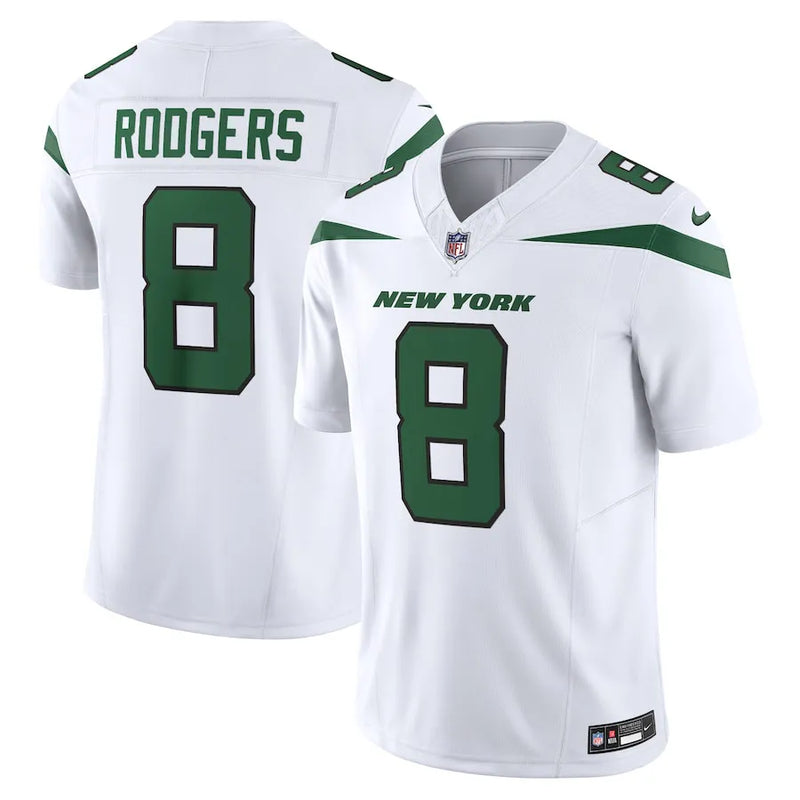 NFL New York Jets Nike White Aaron Rodgers Spotlight Jersey Branca