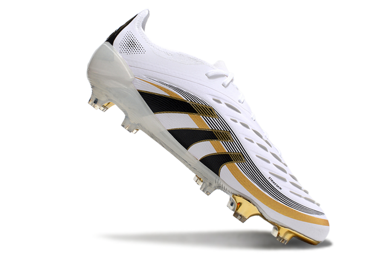 Adidas Predator Elite 25 FG Firm Ground Soccer Cleats - White/Black/Gold